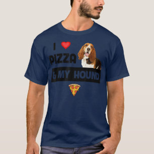 Ich Liebe Pizza und mein Bassett Hound Jagd Hund P T-Shirt