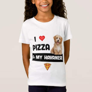 Ich Liebe Pizza und mein Havanese Havapoo Pepperon T-Shirt