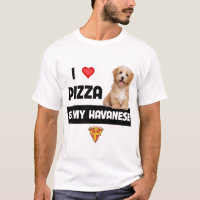 Ich Liebe Pizza und mein Havanese Havapoo Pepperon