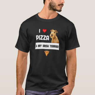 Ich Liebe Pizza und mein irischer Terrier Dog Pepp T-Shirt