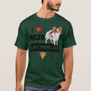 Ich Liebe Pizza und mein Papillon Hund Pepperoni K T-Shirt