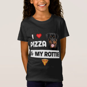 Ich Liebe Pizza und mein Rottie Hund Pepperoni Käs T-Shirt