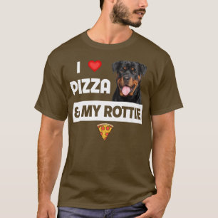 Ich Liebe Pizza und mein Rottie Hund Pepperoni Käs T-Shirt