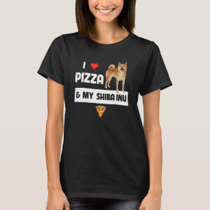 Ich Liebe Pizza und mein Shiba Inu Hund Pepperoni  T-Shirt