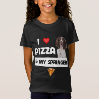 Ich Liebe Pizza und mein Springer Spaniel Hund Pep