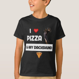 Ich Liebe Pizza und meine Dackel Hund Eigentümer P T-Shirt