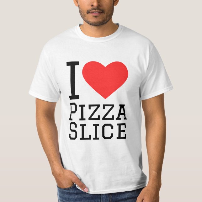 Ich Liebe Pizzalschnitt T-Shirt (Vorderseite)