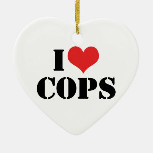Ich liebe Polizisten-Schmuck Keramik Ornament