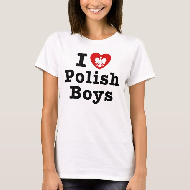 Ich Liebe polnische Jungs T-Shirt (Vorderseite)