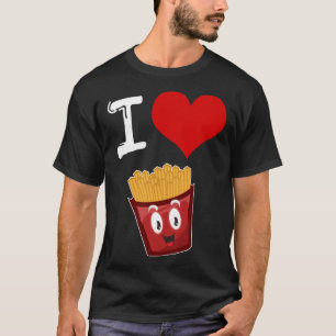 Ich liebe Pommes Frites Herz T-Shirt