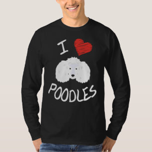 Ich Liebe Poodles Design mit Poodle Hundegesicht n T-Shirt
