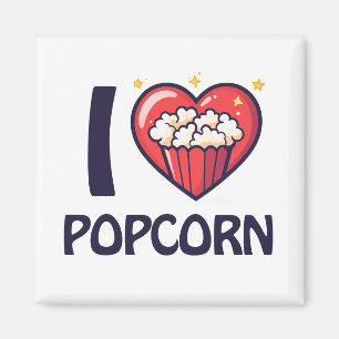 Ich liebe Popcorn Magnet
