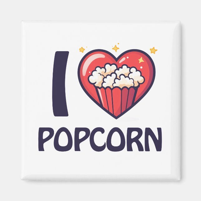 Ich liebe Popcorn Magnet (Vorne)