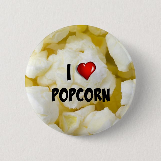 Ich Liebe Popcorn...Yum Button (Vorderseite)