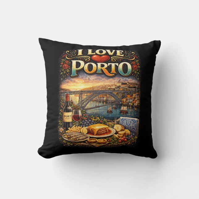 Ich liebe Porto Kissen (Vorderseite)
