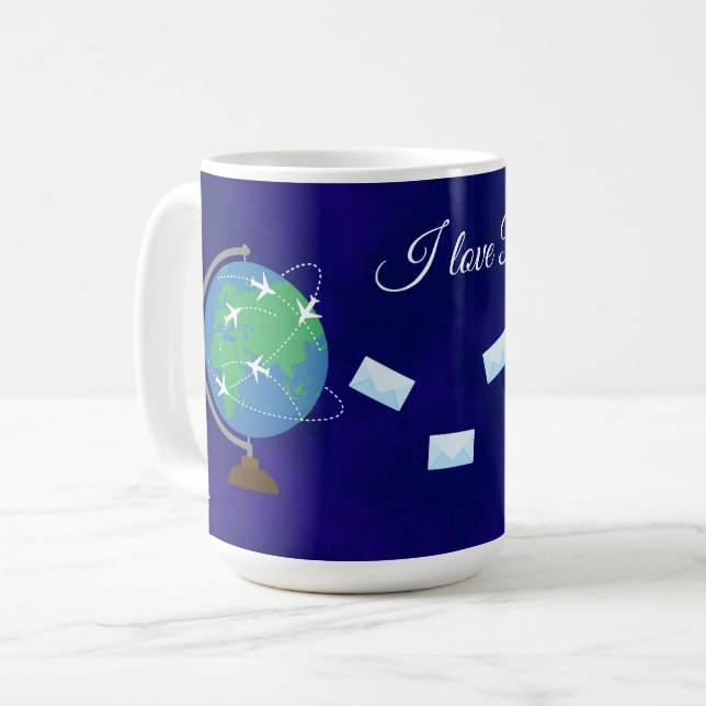 Ich Liebe Postüberqueren - 15 oz. Mug Kaffeetasse (Vorderseite Links)