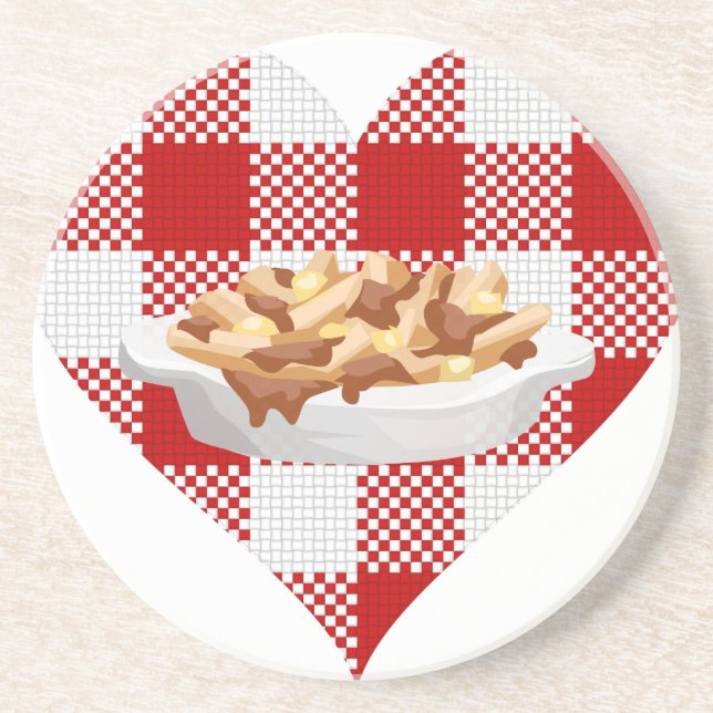 ich liebe poutine getränkeuntersetzer (Vorne)