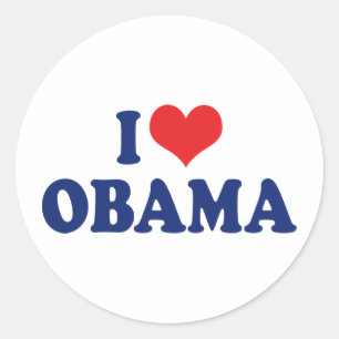 Ich liebe Präsident Obama Runder Aufkleber