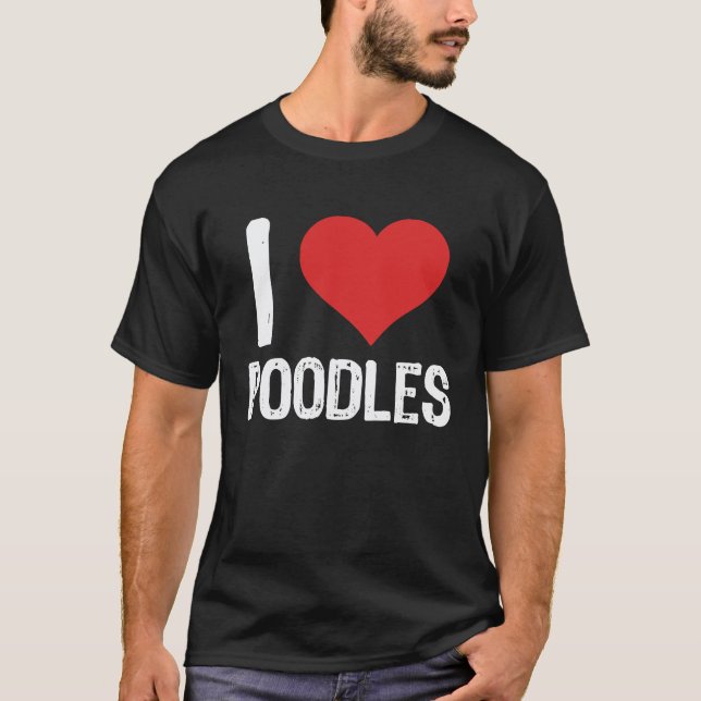 Ich liebe Pudel T-Shirt (Vorderseite)