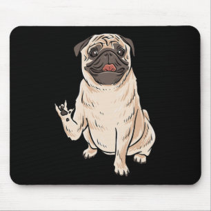 Ich liebe Pug Hund ASL Handgeste Taub Hörverlust A Mousepad