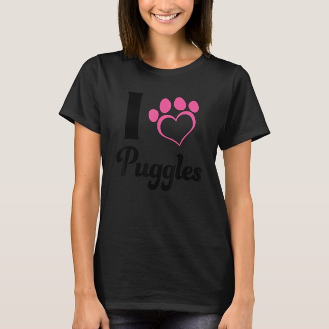 Ich liebe Puggles T-Shirt (Vorderseite)