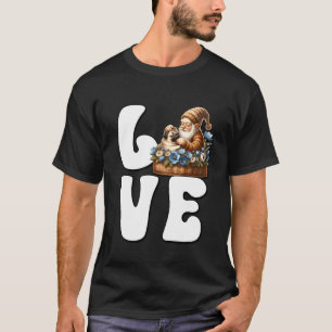 Ich liebe Pugs Gnom Grafik für Pug Papa Hundeliebh T-Shirt