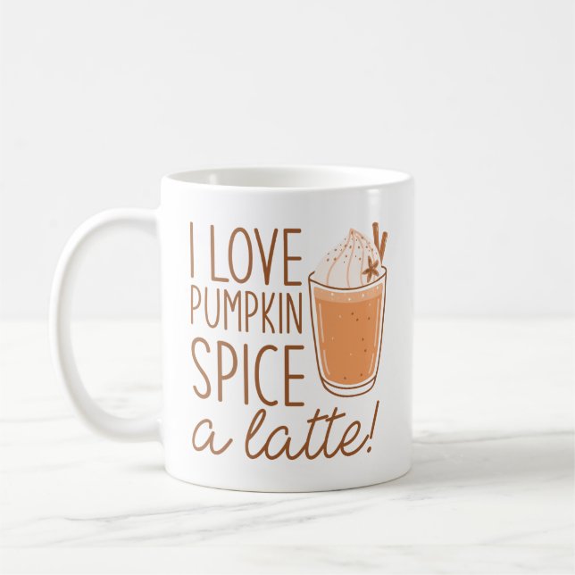 Ich Liebe Pumpkin Gewürz a Latte Kaffeetasse (Links)