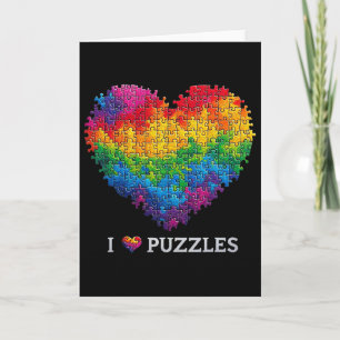 Ich liebe Puzzles Jigsaw Puzzle Herz Regenbogen fü Karte