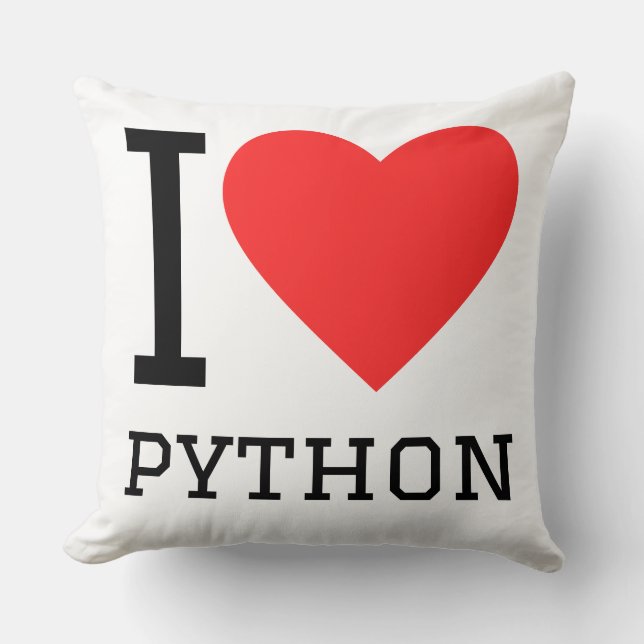 Ich liebe Python Kissen (Vorderseite)