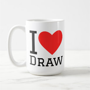 Ich liebe quadratischen Aufkleber bemalen Kaffeetasse