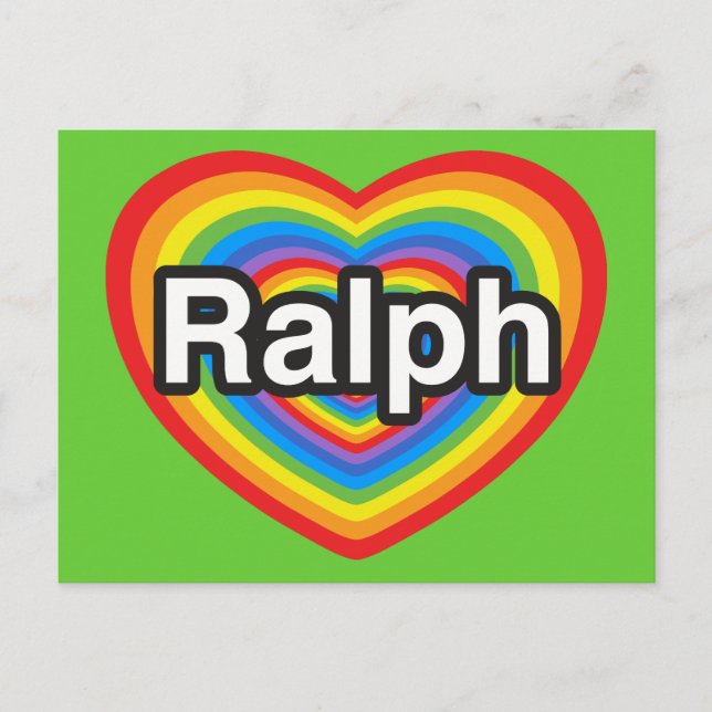 Ich Liebe Ralph. Ich Liebe dir Ralph. Herz Postkarte (Vorderseite)