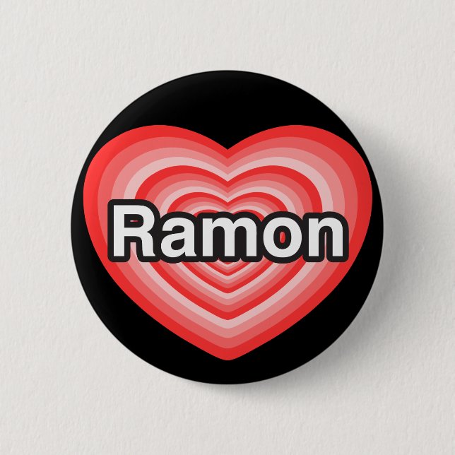 Ich Liebe Ramon. Ich Liebe dir Ramon. Herz Button (Vorderseite)