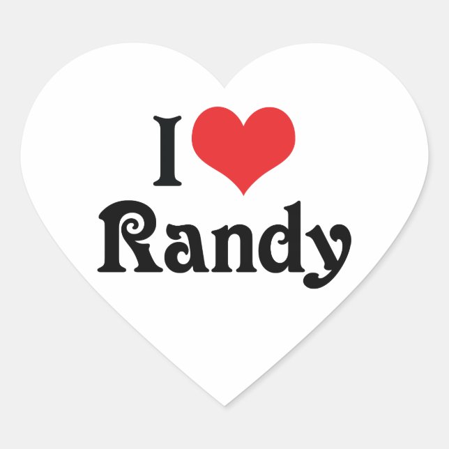 Ich liebe Randy Herz-Aufkleber (Vorderseite)