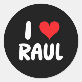 Ich liebe Raul - Herz - Name Runder Aufkleber