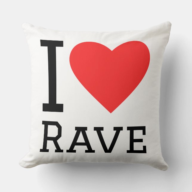 Ich liebe Rave Kissen (Vorderseite)