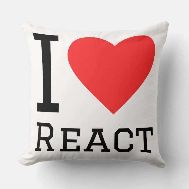 Ich liebe React Kissen (Vorderseite)