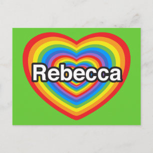 Ich liebe Rebecca. Ich liebe dich Rebecca. Herz Postkarte