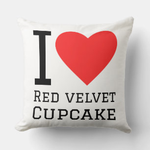 Ich liebe Red-Velvet-Cupcake Kissen