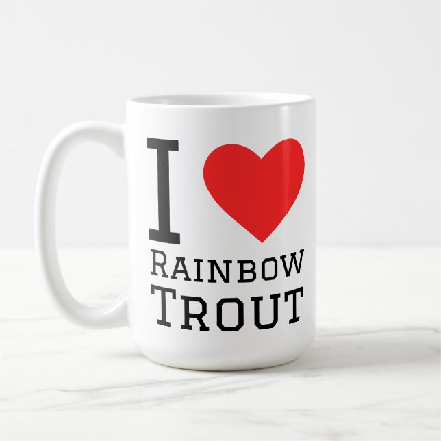 Ich liebe Regenbogenforellen Kaffeetasse (Links)