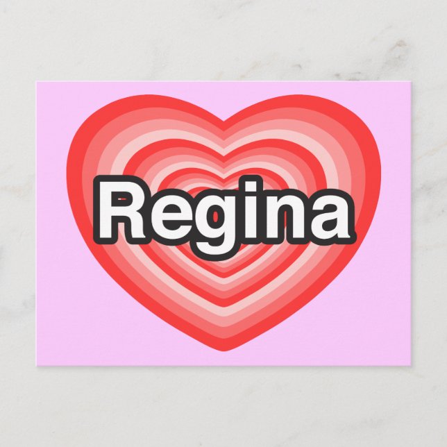 Ich Liebe Regina. Ich Liebe dir Regina. Herz Postkarte (Vorderseite)