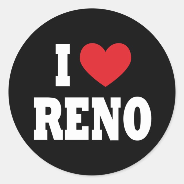 Ich liebe Reno Aufkleber (Vorderseite)
