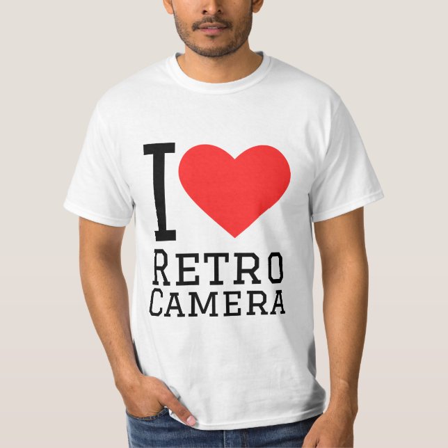 Ich liebe Retro-Kamera T-Shirt (Vorderseite)