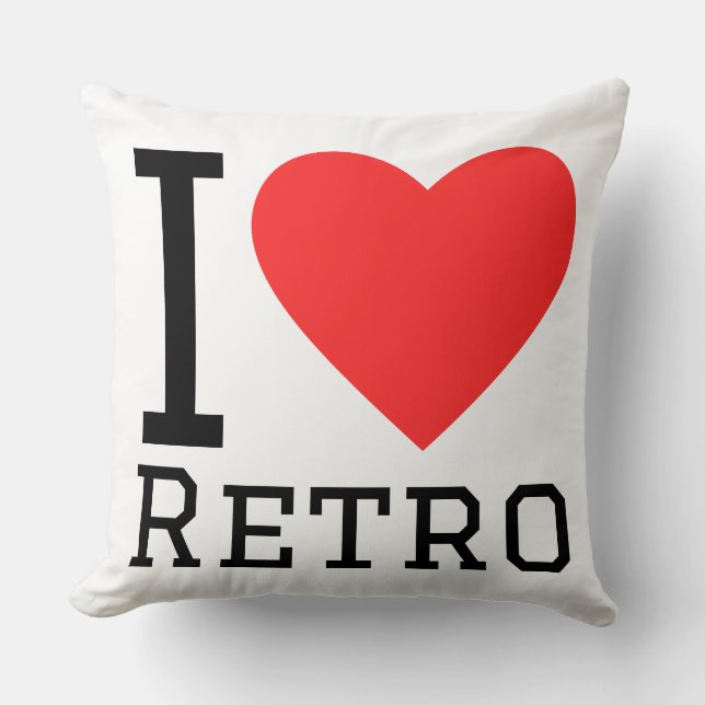 Ich liebe Retro Kissen (Vorderseite)