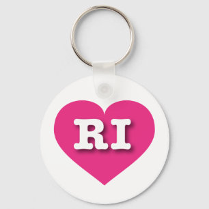 Ich liebe Rhode Island - RI heißrosa Herz Schlüsselanhänger