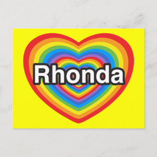 Ich liebe Rhonda. Ich liebe dich Rhonda. Herz Postkarte