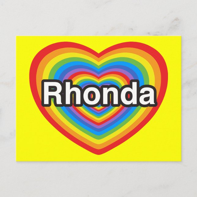 Ich Liebe Rhonda. Ich Liebe dir Rhonda. Herz Postkarte (Vorderseite)