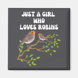 Ich liebe Robins Vogelliebhaber Buntes Geschenk Magnet