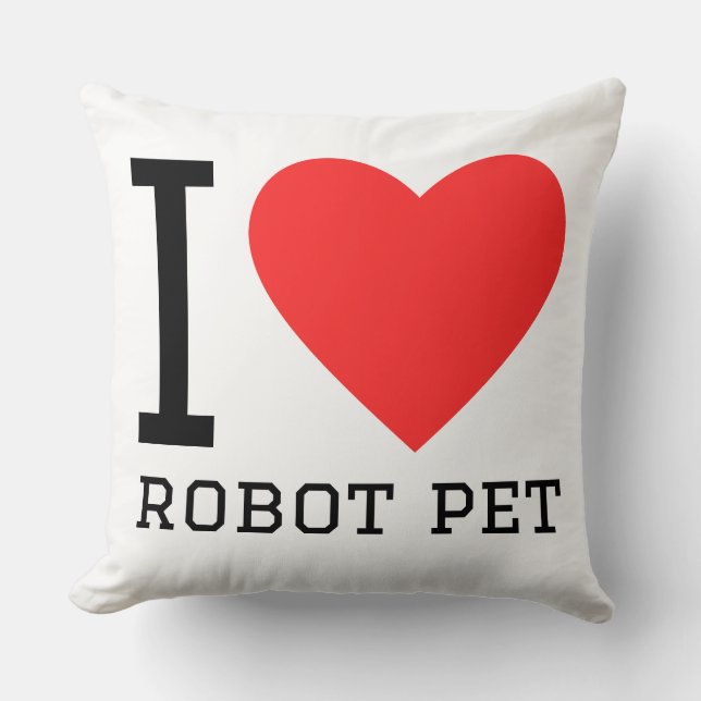 Ich liebe Robotertier Kissen (Vorderseite)