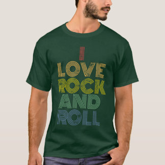 Ich liebe Rock and Roll Distressed Rainbow 70er Ja T-Shirt