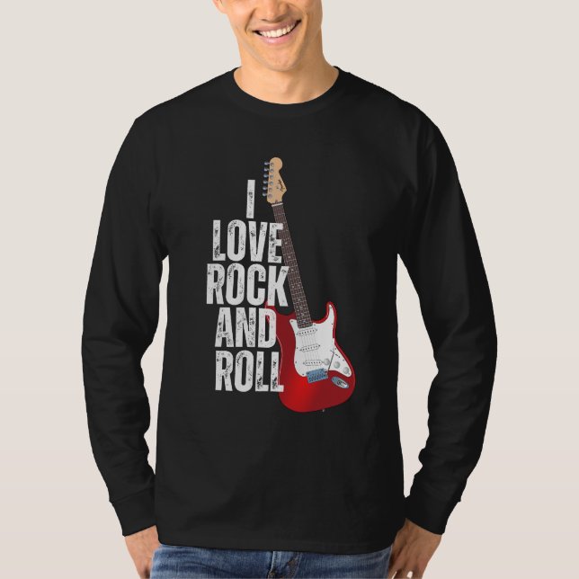 Ich Liebe Rock and Roll Gitarre T-Shirt (Vorderseite)